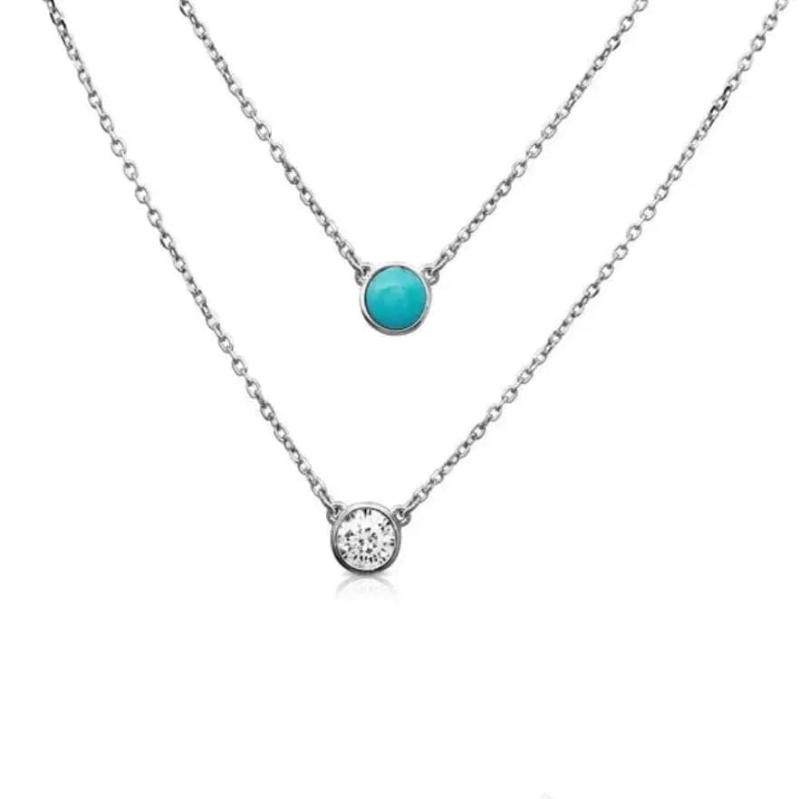 Double Shine- 925 Silver Sterling Necklace